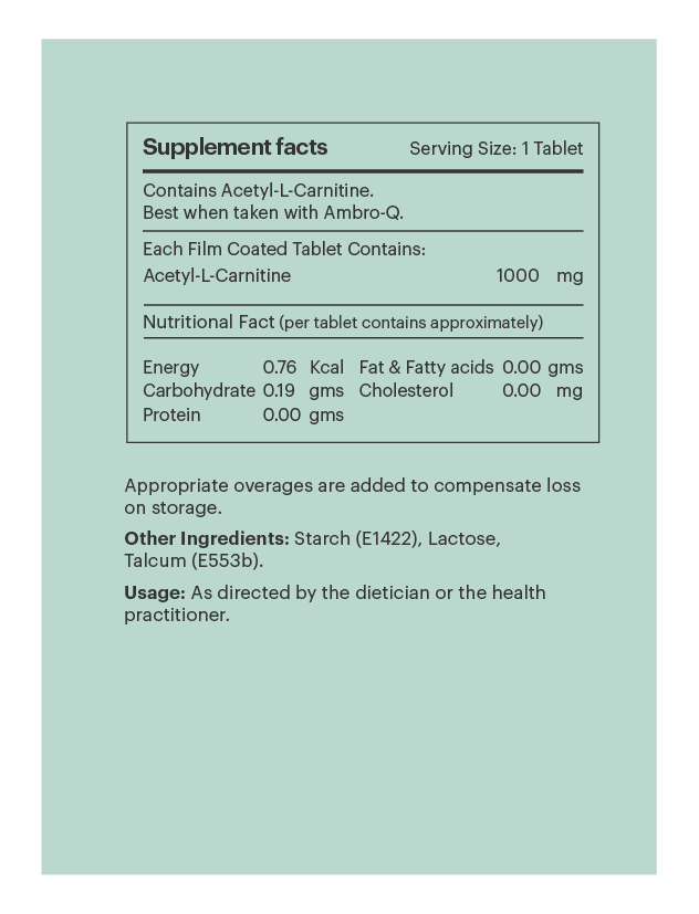 Amura ALCar - Supplement Facts