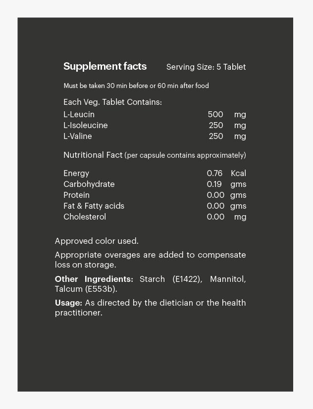 Amura BCAA -  Supplement Facts